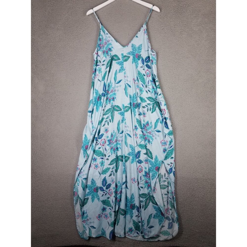 Van Winkle & Co Maxi Dress Women's Medium Floral Hawaiian Beach Resort Vacay